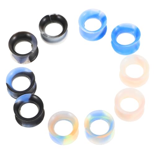 WOFASHPURET 10 Stück Teiliges Silikon Ohrpiercing Schmuck Flexible Ohr Tunnels Plugs Anpassbare Ohr Gauges für Frauen Männer Komfortabel Leicht für Täglichen Gebrauch von WOFASHPURET
