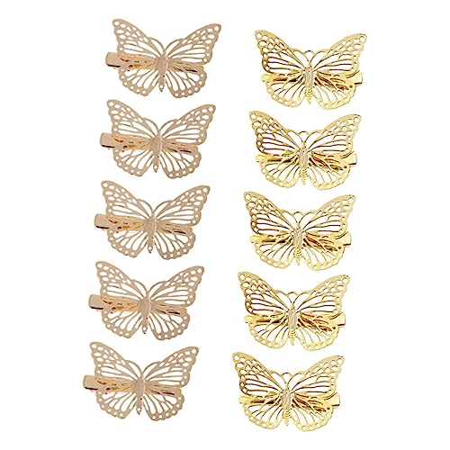 WOFASHPURET 10stücke Goldene Haarspangen Ausgehöhlte Kopfschmuck Haarnadeln Zarte Stereoskopische Haarspangen Für Mädchen Links Rechts von WOFASHPURET