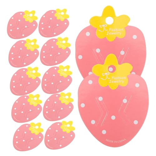 WOFASHPURET 100stücke Erdbeer-haarspangen-displaykarten Aus Papier Haarschleifenhalter Für Organisation Verpackung Von Haarschmuck Schleifen-organizer Präsentationskarten Für Friseure von WOFASHPURET