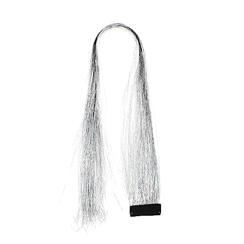 WOFASHPURET 1000stücke Haar Tinsel Glitzer Extensions Für Und Mädchen Holographische Highlights in Silber Pakete à Strähnen Für Partys Und Besondere Anlässe von WOFASHPURET