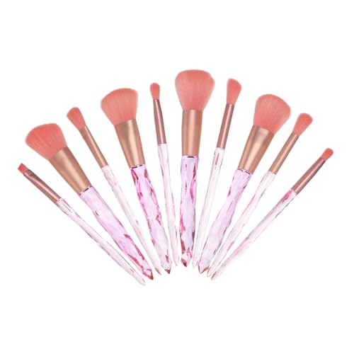 WOFASHPURET 10stücke Teiliges Kosmetikpinselset Mit Transparentem Kristallgriff Für Foundation Blusher Und Eyeliner Make-up-werkzeuge Für Charmantes Finish von WOFASHPURET