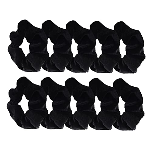 WOFASHPURET 10packung Samt Haargummis Schwarz Dehnbar Und Elastisch Für Damen Haarschmuck Als Diy Material Für Haarbänder Packung von WOFASHPURET
