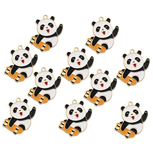 WOFASHPURET Metallbesatz 10st Anhänger Aus Panda- Verbindungsperlen Weihnachtsgeschenke Freundschaftsgeschenk Halskettenanhänger Legierungsanhänger Taschenanhänger Panda-schmuck Material von WOFASHPURET