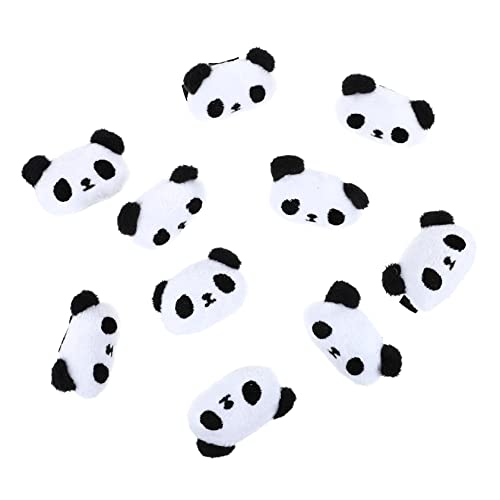 WOFASHPURET 10 Stück Panda-Haarnadeln Plüschtier-Haarnadeln Für Mädchen Kinder-Haar-Accessoires Für Mädchen Kinder-Haarspangen Lustige Süße Haarspangen Panda-Geschenke Haarring von WOFASHPURET