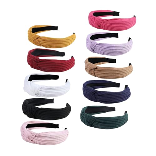 WOFASHPURET 10stücke Knoten Stirnbänder Elastische Stirnbänder Haarschnitt Accessoires Damen Haarschmuck Mädchen Haarschmuck Schlichtes Damen Stirnband Frauen Haarband Komfortable Haarband von WOFASHPURET