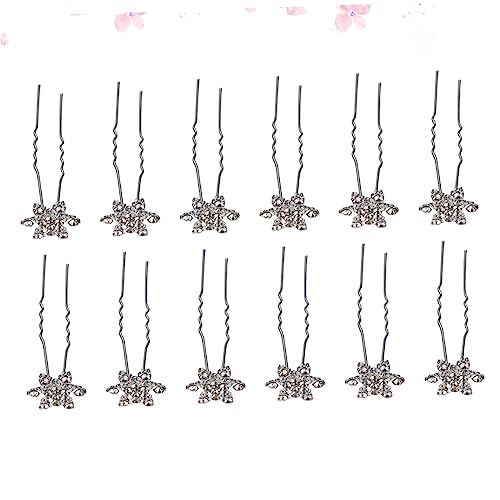 WOFASHPURET 12stücke Schneeflocken-design Haarnadeln Modischer Kopfschmuck Haarschmuck Stilvolle Kopfbedeckungen Für Frauen Mädchen Weiß von WOFASHPURET