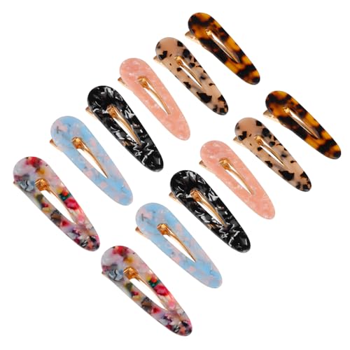WOFASHPURET 12 Stück Teiliges Haarklammer aus Acryl mit Marmor und Leopardenmuster Leichte Langlebige Haarklammern für Damen und Mädchen Rutschfest Vielseitiges Haar Accessoire für Jeden von WOFASHPURET
