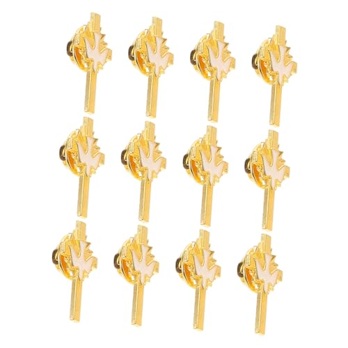 WOFASHPURET 12stücke Taubennadel Mit Kreuz Emaille-broschen Aus Legierung Für Trauer Brustnadeln Rucksäcke Kleidung Taschen Hüte Inspirierte Dekoration von WOFASHPURET