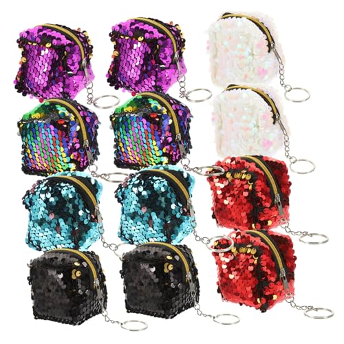 WOFASHPURET 12 Stück Teiliges Quadratische Weiche Münztaschen mit Glatter Oberfläche Leicht zu Reinigen Kompakt und Leicht für Schmuck Kopfhörer und Kleingeld Mini Geldbörsen für Damen in von WOFASHPURET