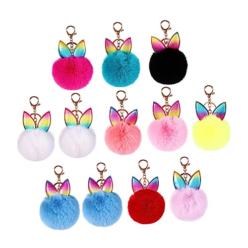WOFASHPURET Kreative Schlüsselanhänger 12 Stück Pelziger Schlüsselanhänger Schlüssel Für Taschendekor Schlüsselanhänger Ornament Schlüsselring von WOFASHPURET