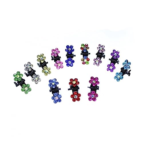 WOFASHPURET 120stücke Mini-haarspangen Für Mädchen Blumen-haarspange Mit Kristallen -clip Bunte Haarspangen Farben von WOFASHPURET