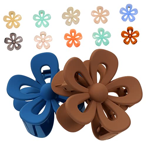 WOFASHPURET 12stücke Blumen-haarklammern Für Frauen Rutschfeste Klammern Mit Stil Form Matte Blumenclips Für Langes Haar Vielseitige Haarklammern Für Verschiedene Anlässe von WOFASHPURET