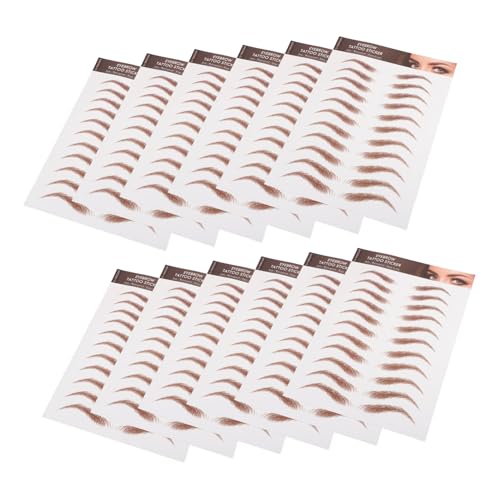 WOFASHPURET 12blätter Augenbrauen Aufkleber Braun Augenbrauen Transfer Aufkleber Abziehen Formen Kostüm von WOFASHPURET