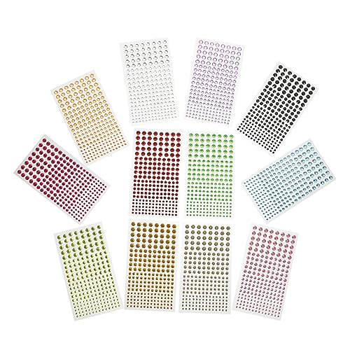 WOFASHPURET 12blätter Strass Aufkleber Für Make-up Selbstklebende Gesichtsjewel Aufkleber Für Festivals Und Partys Verschiedenen Farben Einfach Anzuwenden Und Hautfreundlich von WOFASHPURET