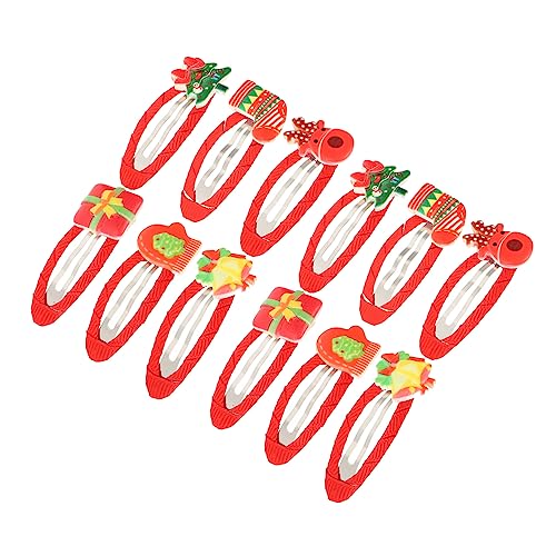 WOFASHPURET 12st Weihnachtshaarspangen Elch Haarspange Clips Für Weihnachtsspangen Socken Haarclips Niedliche Cartoon-haarnadel Für Kinder Geweih Haarnadeln Zubehör Krawatte Kleine Eisen von WOFASHPURET