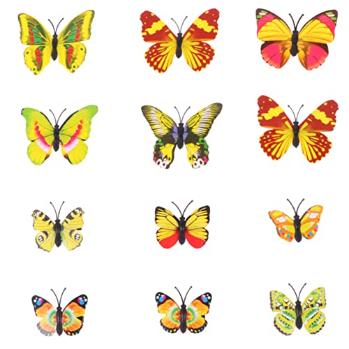 WOFASHPURET 12stücke Schmetterling Haarspangen Für Mädchen Lebensechte Haarklammern Für Mädchen Gelb Für Hochzeiten Und Besondere Anlässe Süßes Haarschmuck-accessoire von WOFASHPURET