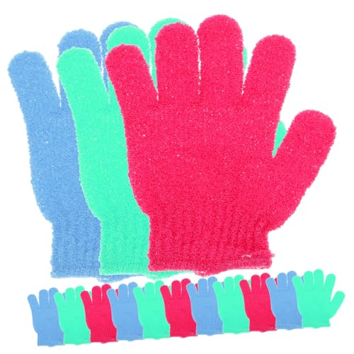 WOFASHPURET 14 Stück Teiliges Peeling Handschuh für Finger Badetücher in Farben Sanfte Körperpeeling und Rückenmassagehandschuhe für Damen Herren und Studenten Vielseitig Einsetzbar Dusche von WOFASHPURET