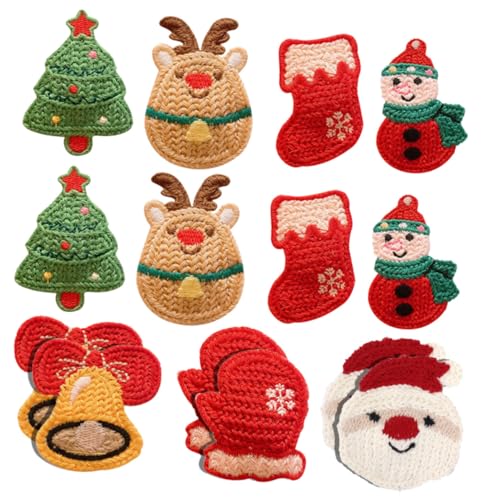 WOFASHPURET 14stücke Teiliges Weihnachts-haarspangen Für Mädchen Strick-haarclips Form Von Rentieren Weihnachtsbaum Schneemann Und Mehr Festliche Haarschmuck Für von WOFASHPURET