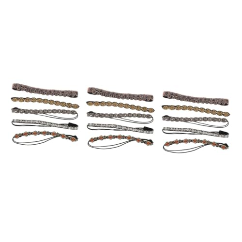 WOFASHPURET 15 Stück Damen Strass Haarband Strassbesatz Perlenbesatz Kopfschmuck Für Frauen Verzierte Haarbänder Party Haarbänder Stirnbänder Für Damen Modischer Kunststoff von WOFASHPURET