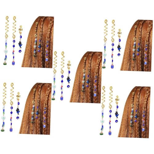WOFASHPURET 15 Stück Opal Anhänger Haaranhänger Für Zöpfe Flechtzubehör Haarringe Dreadlock Manschette Haarflechtschmuck Zopfringe Haarschmuck Für Zöpfe Haarperlen Dreadlock Schmuck von WOFASHPURET