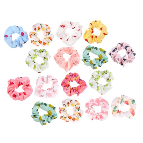 WOFASHPURET 16 Stück Teiliges Haargummi Bunten Handbemalten Fruchtmustern Elastische Haarbänder für Mädchen Modische Pferdeschwanzhalter Bequem und Vielseitig für Alltag Party und Geschenk von WOFASHPURET