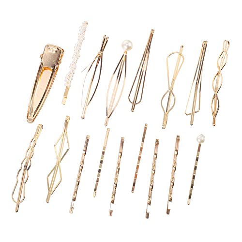 WOFASHPURET 17stücke Kunstperle Haarspangen Metall Haarspangen Geometrische Hohl Barrettes Haarschmuck Für Frauen von WOFASHPURET