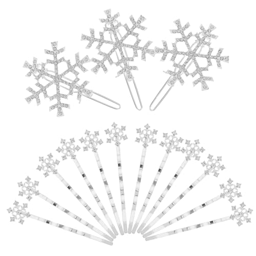 WOFASHPURET 18 Stück Teiliges Schneeflocken Haarschmuck mit Strasssteinen Leichte Haarklammern und Haarschieber Fest Haltend Komfortabel für Weihnachten Winter Damen und Eleganter Haarschmuck von WOFASHPURET