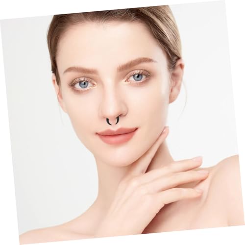 WOFASHPURET 18 Stück Teiliges Schwarzes Acryl Septum Expander C form Ohr Nasenpiercing Taper Vielseitig Tragbar für Damen Tägliches Dehnen und Piercing von WOFASHPURET