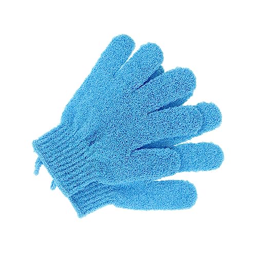 WOFASHPURET 1paar Peeling-handschuhe Mit Fünf Fingern Exfolierende Dusch Und Badehandschuhe Für Männer Und Frauen Blau Für Sauna Und Körperpflege von WOFASHPURET