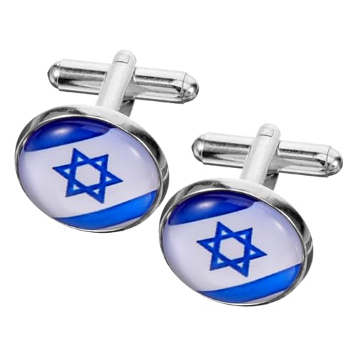 WOFASHPURET Israelische Flaggen-sleeve-cufflinks Für Herren Manschettenknöpfe Langlebiger Für Formelle Anlässe Und Business-outfits von WOFASHPURET