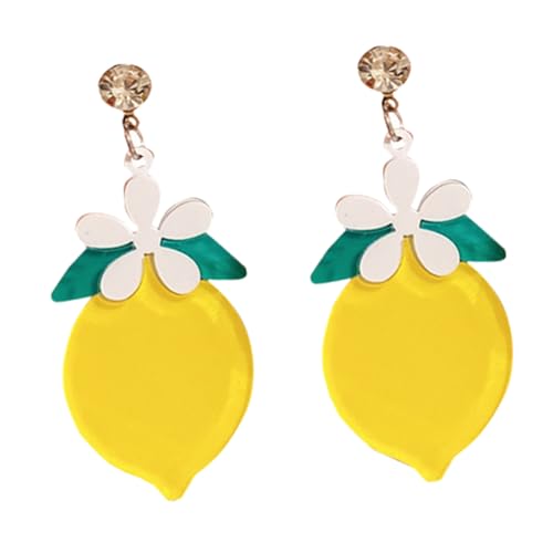 WOFASHPURET 1Paar Zitronenblumenohrringe mit Sommer Mode Ohrstecker Perfektes Geburtstagsgeschenk für Frauen Auffällige Ohrringe von WOFASHPURET
