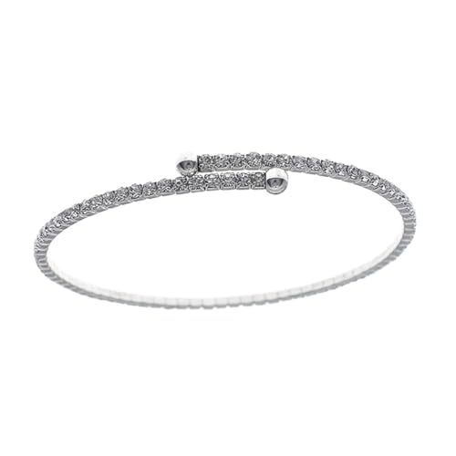 WOFASHPURET 1Pc Armband Modeschmuck Frauen Personalisierte Armreif Strass Legierung Silber von WOFASHPURET
