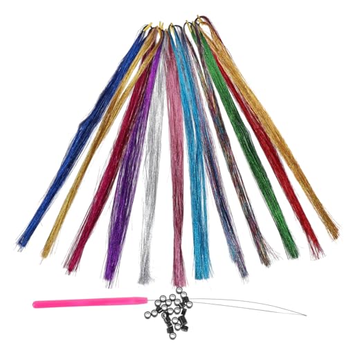 WOFASHPURET 1Satz Haar Lametta Glitzernde Haarverlängerungen mit Silikonclips und Häkelnadel Farbenfrohe Haar Accessoires für Damen für Partys und Festivals alle Haartypen WOFASHPURET 1Satz Haar Lametta Glitzernde Haarverlängerungen mit Silikonclips und Häkelnadel Farbenfrohe Haar Accessoires für Damen für Partys und Festivals alle Haartypen von WOFASHPURET