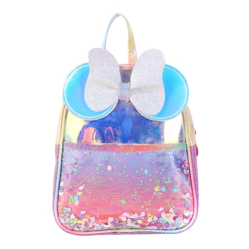 WOFASHPURET Kinderrucksack Aus Terylen Und Pu Verstellbarer Schultergurt Bowknot-Tasche Mit Pailletten Schultasche Für Junge Mädchen Studententasche Mit Schleife Für Bücher Und von WOFASHPURET