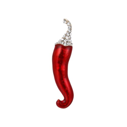 WOFASHPURET 1Stück Persönliche Chili Form Brosche mit Öltropfen Strassinlay Kreative Pflanzenbrosche für Damen Brustnadel Modisches Accessoire für Besondere Anlässe Tägliche Outfits von WOFASHPURET