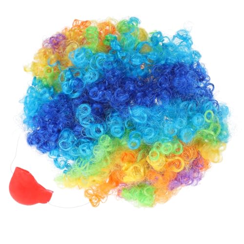 WOFASHPURET 1satz Clown Kostüm Mit Bunter Perücke Und Clown Nase Für Halloween Und Cosplay Für Kreative Auftritte Und Partys von WOFASHPURET
