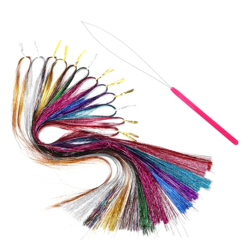 WOFASHPURET 1satz Farbige Haarverlängerung Mit Natürlichem Farbiges Set Glitzernden Strähnen Für Damen Für Kreative Frisuren Und Styling von WOFASHPURET