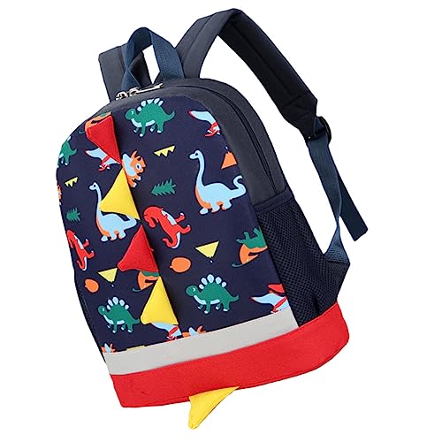 WOFASHPURET 1stück Cartoon Dinosaur Rucksack Für Mädchen Bequemer Schulrucksack Mit Dinosaurier-Design Für Vorschule Und Täglichen Gebrauch Große Kapazität Und Viele Fächer Tiefblaue von WOFASHPURET