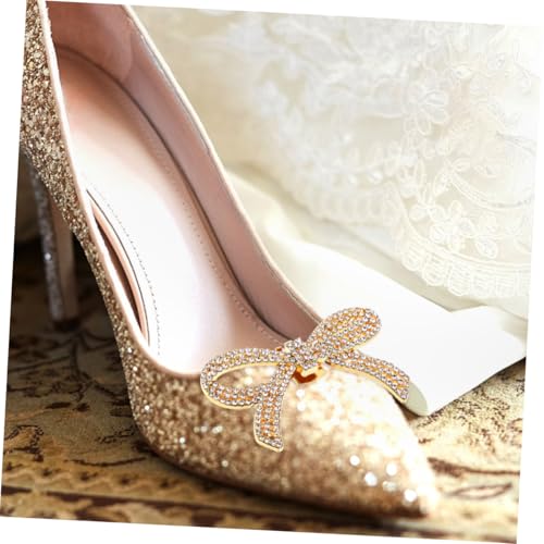 WOFASHPURET 2 Paare Abnehmbare Strass Schleifen Schuhclips aus Zinklegierung Funkelnde Schuhschmuck Buckles für High Heels und Sandalen Schuhdekoration für Hochzeit und Party von WOFASHPURET