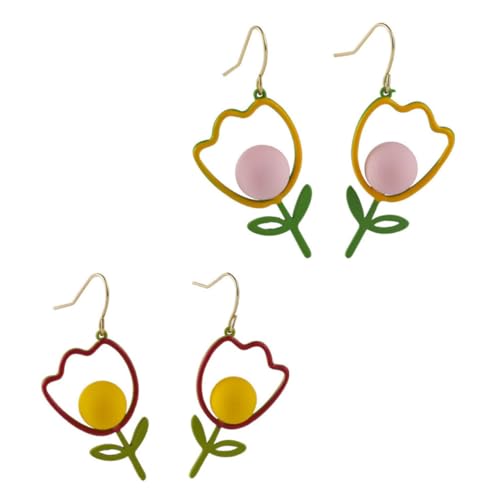 WOFASHPURET 2 Paare Accessoires für die Ohrdekoration zierlich baumeln Tulpenohrringe groß Damen-Schmuck-Ohrringe frauen Legierungsohrringe einfache Ohrstecker WOFASHPURET 2 Paare Accessoires für die Ohrdekoration zierlich baumeln Tulpenohrringe groß Damen-Schmuck-Ohrringe frauen Legierungsohrringe einfache Ohrstecker von WOFASHPURET
