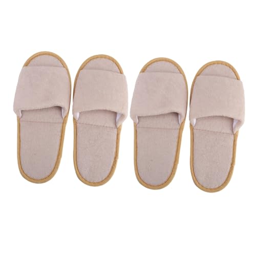 WOFASHPURET 2 Paare Faltbare Hotelslipper Gelb Rutschfest mit Waschbarem Textilbezug Bequeme Einheitsgröße für Reise Spa Hotel und Business Flexible und Langlebige Hausschuhe für Damen und von WOFASHPURET