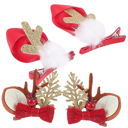 WOFASHPURET 2paare Weihnachts Haarclips Mit Geweih-design Festliche Haarspangen Für Für Partys Cosplay Und Feiertagsfeste von WOFASHPURET