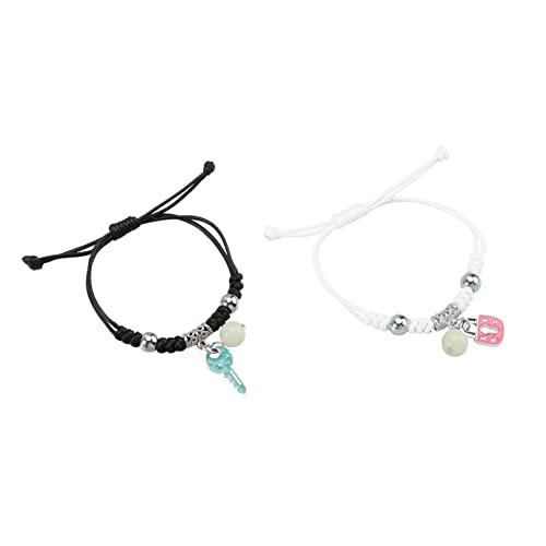 WOFASHPURET 2 Paare Weihnachtliche Partnerarmbänder Kreative Stilvolle Handgelenksdeko Langlebige Vielseitige Wristbands für Freunde Familie Kollegen Accessoires von WOFASHPURET