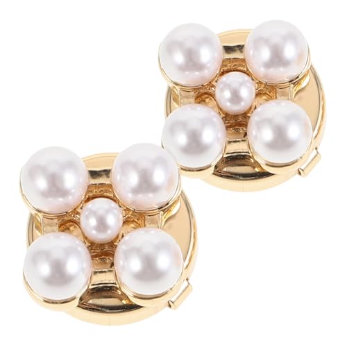 WOFASHPURET 2 STÜCK Blumen Manschettenknöpfe aus Legierung mit Perlenoptik Glitzerndes Damen Accessoire für Formelle Kleider Teiliges für Business Party und Besondere Anlässe von WOFASHPURET