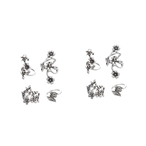 WOFASHPURET 2 Sätze Blattblumenring Vintage Rings Retro Styles Augenfang Metallringe Schmuck Set Ringe Für Frauen Ringschmuck Damen Weinring Metall Ring Fingerring Legierung 4 Stück * 2 WOFASHPURET 2 Sätze Blattblumenring Vintage Rings Retro Styles Augenfang Metallringe Schmuck Set Ringe Für Frauen Ringschmuck Damen Weinring Metall Ring Fingerring Legierung 4 Stück * 2 von WOFASHPURET