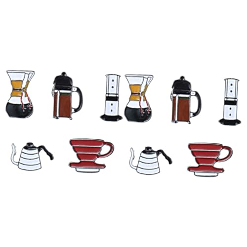 WOFASHPURET 10stücke Teiliges Cartoon Kaffeekanne Broschen Für Rucksack Kleidung Und Hut Kreative Anstecknadeln Für Studenten Und von WOFASHPURET