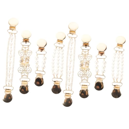 WOFASHPURET 2 Sätze Cardigan Clip Bescherung Weihnachten Geldgeschenke Weihnachten Pulloverdekoration Perlenverzierung Weihachtsgeschenk Kleiderklammern Schalklammern Legierung 4 Stück * 2 von WOFASHPURET