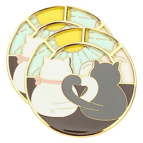 WOFASHPURET 2 Sätze Katze Brosche Kleidung Brosche Katzen-brosche-clip Pin-ästhetik Tierbrosche Schal Brosche Katzenstift Anstecknadel Für Rucksäcke Tier Brosche Clip Legierung 2 Stücke * 2 von WOFASHPURET