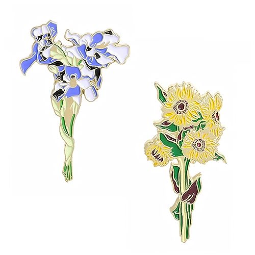 WOFASHPURET 2 Sätze Legierungsbrosche Broschenstifte Künstliche Blumenbrosche Blumenkorsagenbrosche Blumenzubehör Große Blumenbroschen Für Damen Silberbrosche Legierungsmaterial 2 Stück * 2 von WOFASHPURET