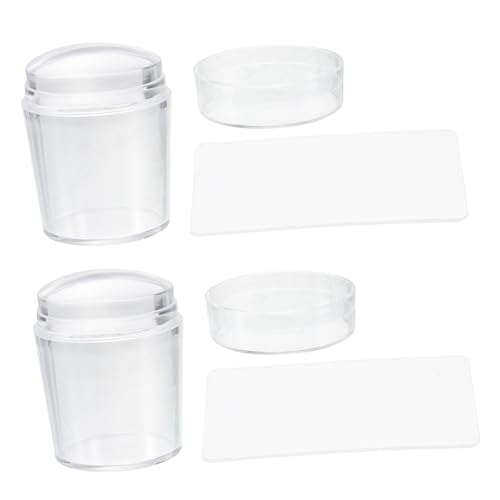 WOFASHPURET 2 Sätze Transparenter Nagelstempel mit Silikon Stamper und Schaber für Maniküre DIY Nail Art Kleine Stempel für Präzises French Nails Design Langlebig und Hautfreundlich von WOFASHPURET